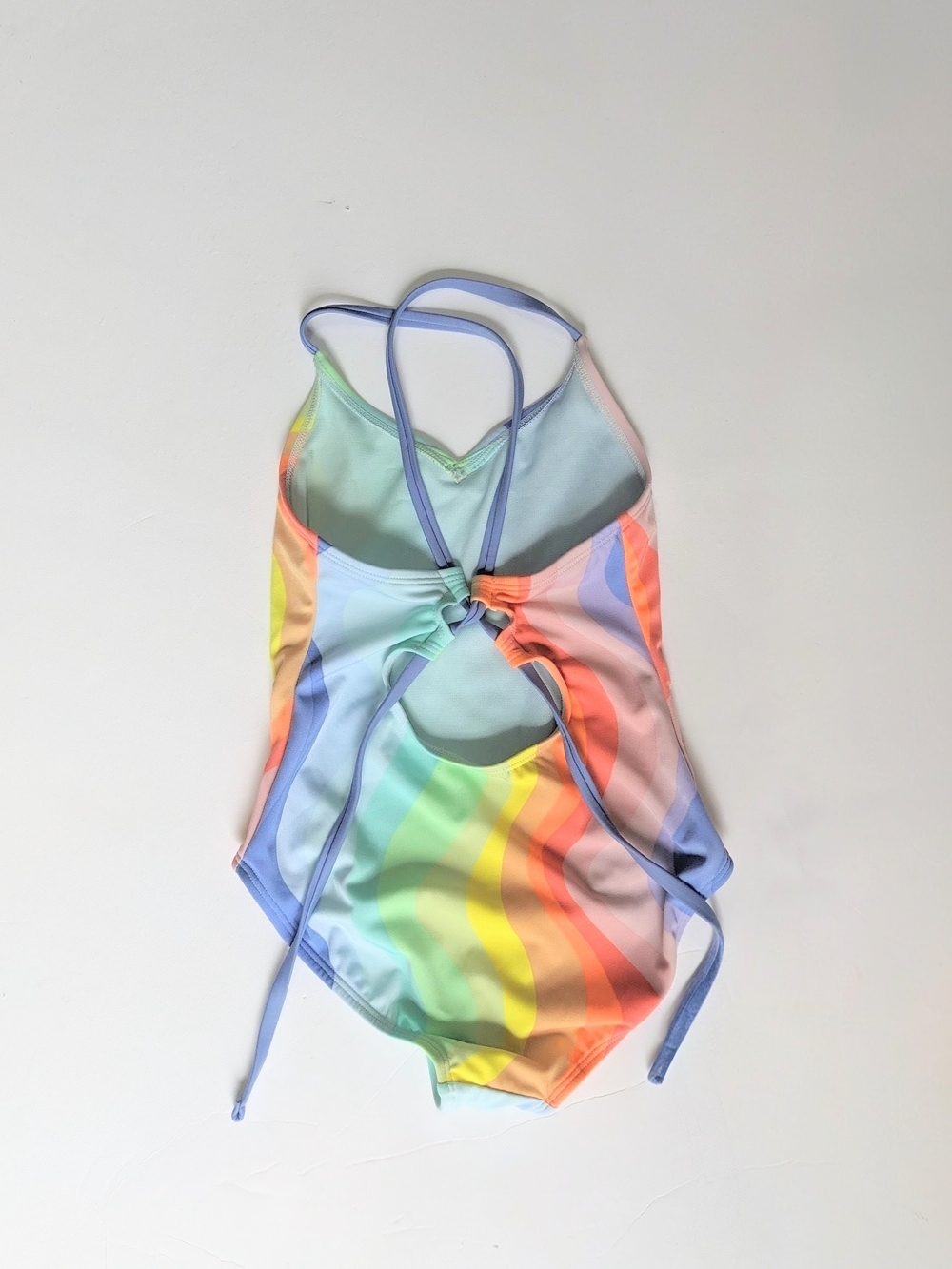 Art Class Girls Rainbow Wave One-Piece Swimsuit - Picture 2 of 4